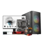 AMD Ryzen Desktop PC 5 5600G with Monitor AMD Ryzen 5 5600G Processor with Radeon Graphics (Chinese Edition) MSI A520M-A Pro AM4 AMD Micro-ATX Motherboard (CN) Team Elite Plus Red 8GB 3200MHz DDR4 RAM, Team MP33 256GB M.2 PCIe SSD MSI PRO MP223 21.45" Full HD Business MonitorDesktop PC 5 5600G Custom  with Monitor