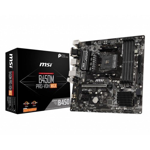 MSI PRO-VDH MAX B450M  AMD AM4 Gaming Motherboard