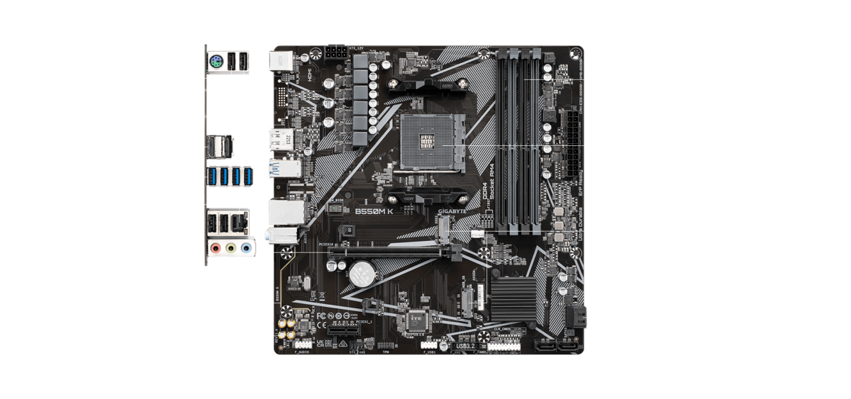 GIGABYTE ATX Motherboard A620M S2H AMD AM5 Micro- - Image 2