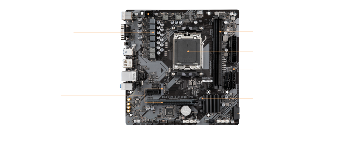 GIGABYTE ATX Motherboard A620M S2H AMD AM5 Micro- - Image 3