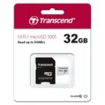 Transcend 32GB U1-Class-10-Memory Card Micro SD UHS-I  with Adapter (TS32GUSD300S-A)
