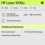 HP Laser 1008a Single Function Mono Laser Printer - Image 5
