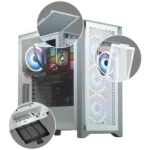 Corsair 4000D AIRFLOW Tempered Glass Mid-Tower ATX Casing White - Image 5