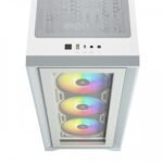 Corsair iCUE 4000X RGB Tempered Glass Mid-Tower ATX Casing (White) - Image 2