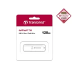 Transcend 128GB JetFlash 730 USB 3.1 Gen 1 Pen Drive White