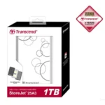 Transcend 1TB StoreJet 25A3 Portable Hard Disk Drive (HDD) White