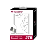 Transcend 2TB StoreJet 25A3 Portable Hard Disk Drive (HDD) White