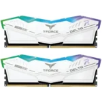 TEAM Delta RGB White 32GB (16x2) DDR5 5600MHz Gaming Desktop RAM