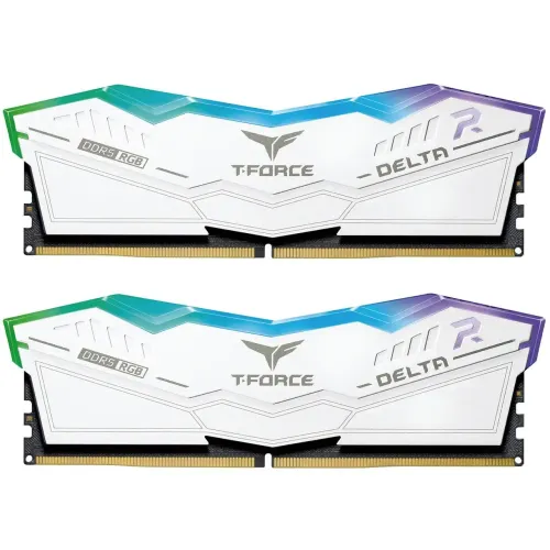 TEAM Delta RGB White 32GB (16x2) DDR5 5600MHz Gaming Desktop RAM