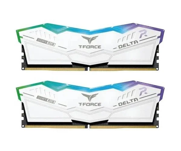 TEAM T-FORCE DELTA RGB 32GB (16GBx2) 8000MHz DDR5 Gaming RAM White